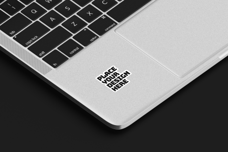 sticker on laptop