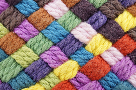 Close-up of yarn weaving 