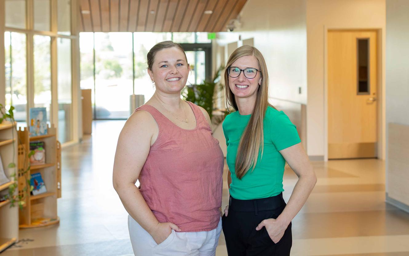 Child Development Center, photo of director with student