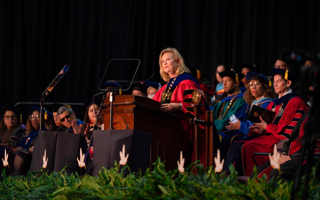 President Britt Rios-Ellis at her Investiture ceremony