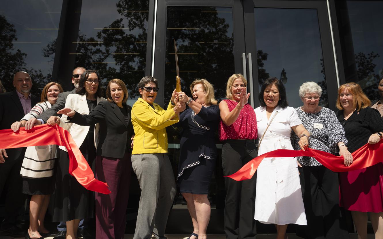 Stockton Campus Willow Hall ribbon cutting