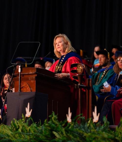 President Britt Rios-Ellis at her Investiture ceremony