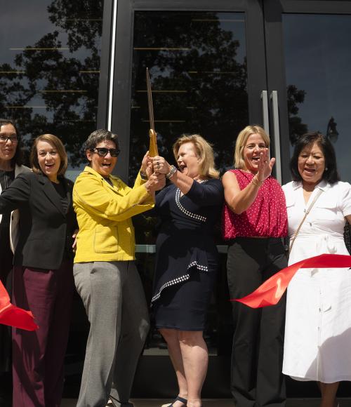 Stockton Campus Willow Hall ribbon cutting