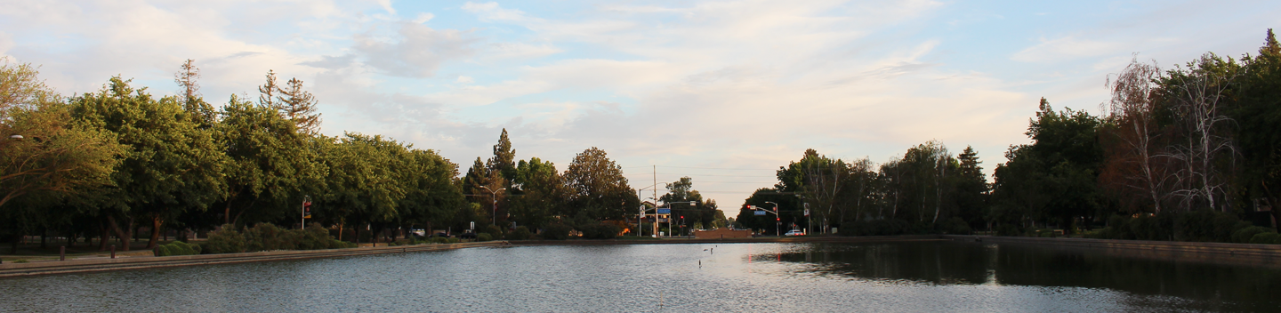 View of Dr. Marvalene Hughes University Reflecting Pond