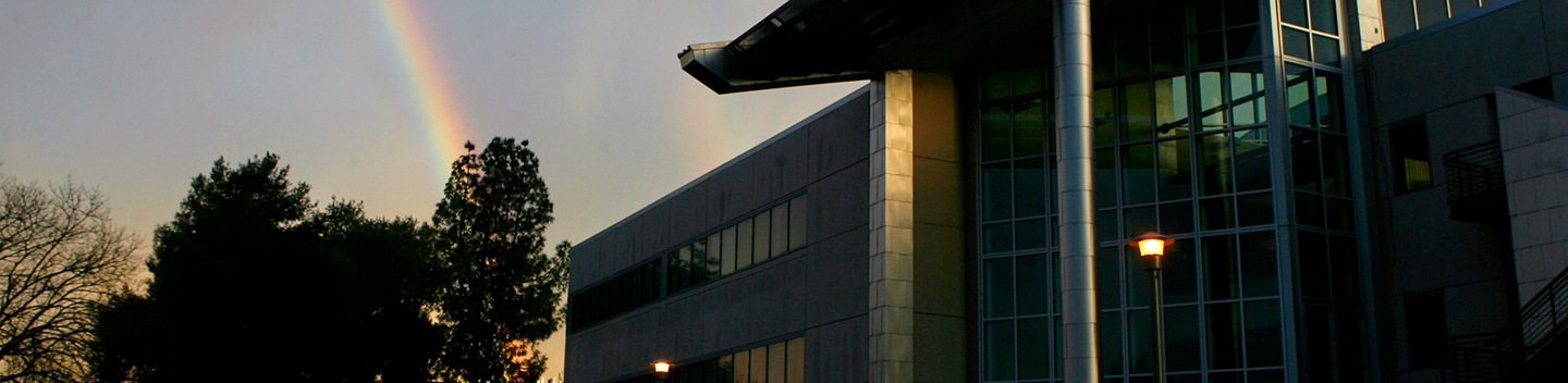 MSR building with rainbow