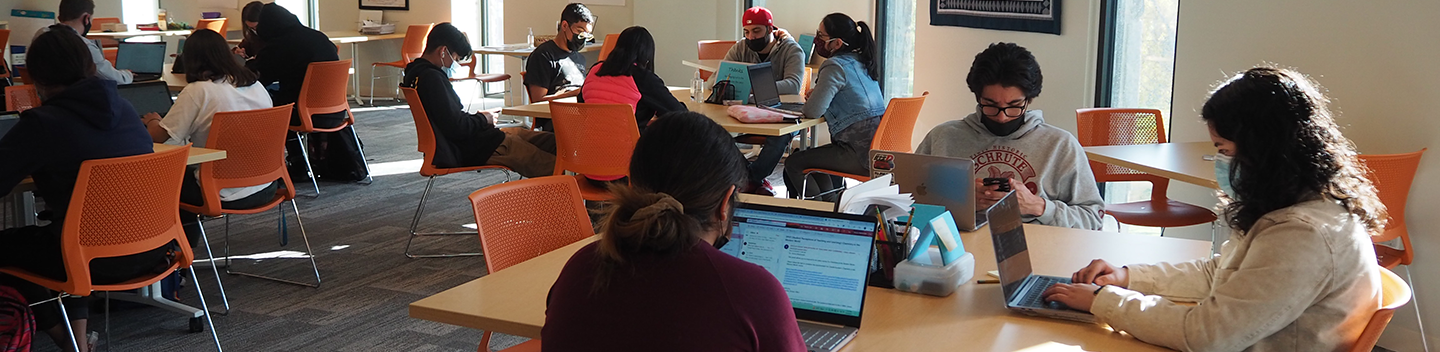 students in the writing center