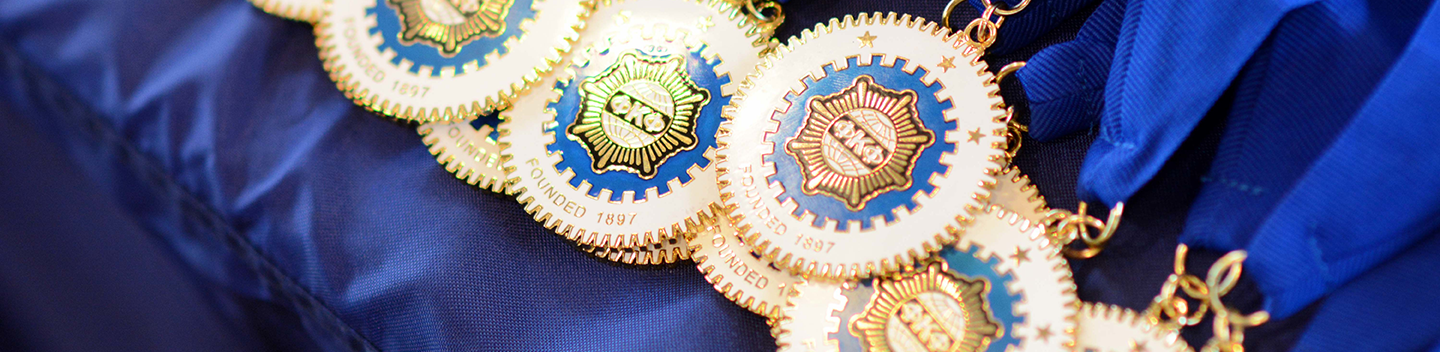 Phi Kappa Phi medallions on a table.