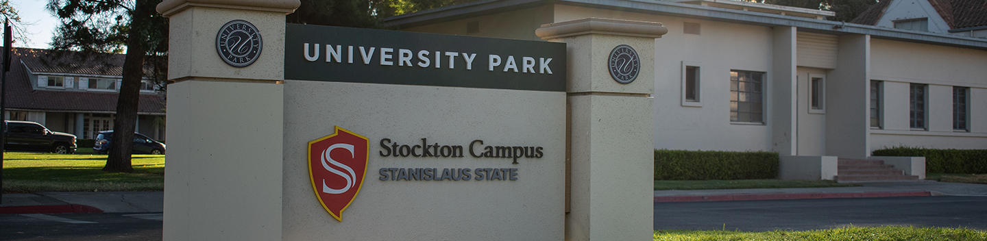 Exterior shot of the Stockton Campus