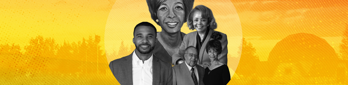 Black History Month graphic with African Americans pictured