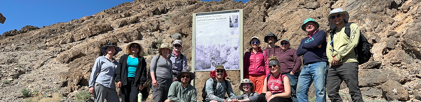 Stanislaus State students pose in Death Valley.