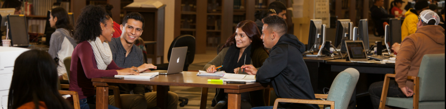 Students in a library