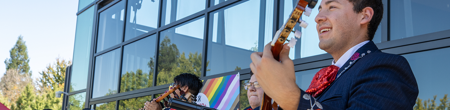 Mariachi Arcoiris, the first LGBTQ+ mariachi in the world, performs at Stanislaus State