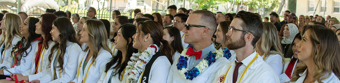 Graduating nursing students at their pinning ceremony.