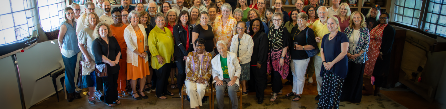 Group of faculty and staff with Donna Pierce and Wanda Bonnell.