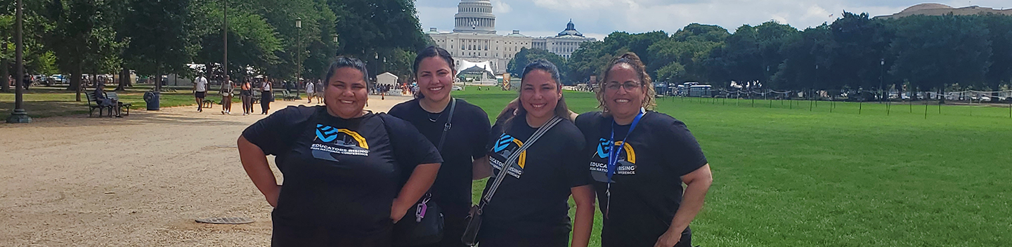 Stan State students pose in front of the United States Capitol Building in Washington D.C. 