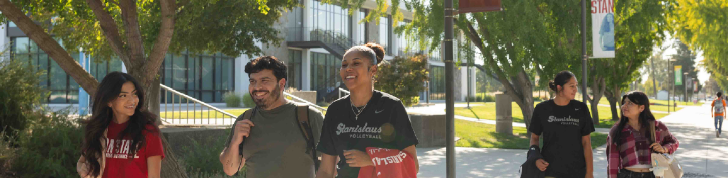 Students walking on campus