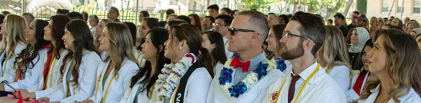 Nursing students at their pinning ceremony.