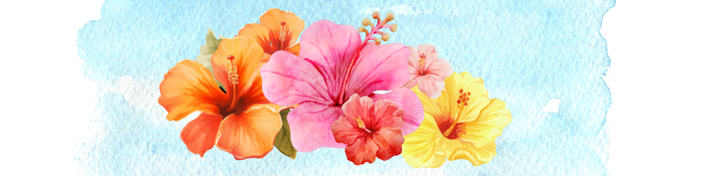 Social Work Banner, Watercolor Hibiscuses