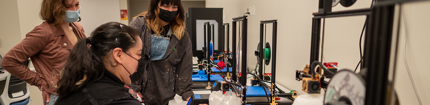 Students inside the Warrior Fab Lab