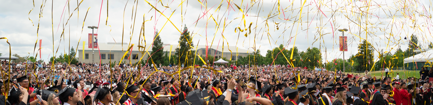 Confetti is shown at the Class of 2026