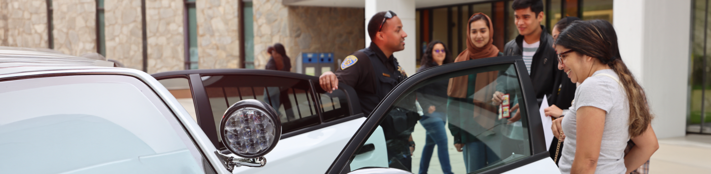 University Police Officer with students