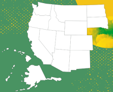 Animation of United States. Green and yellow background.
