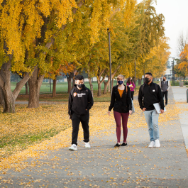 students on campus