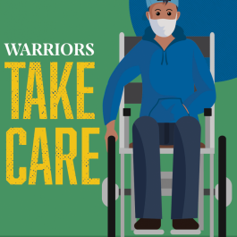 Warriors take care face covering graphic