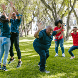 students playing on grass