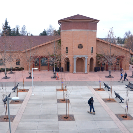 An exterior view of the Event Center