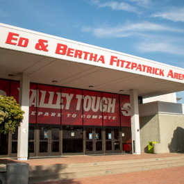 An exterior view of the Fitzpatrick Arena