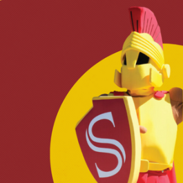 Stan State mascot, Titus the Warrior.