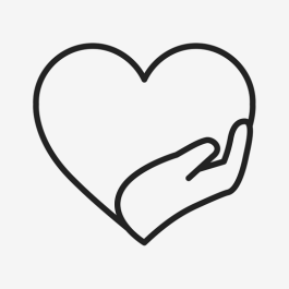 Heart and hand clipart