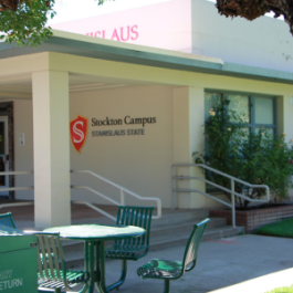 Acacia Hall Front Entrance at Stockton Campus