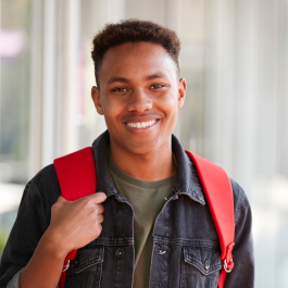 Graphic of a student posing for a photo.