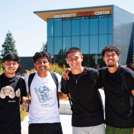 Group of students in front of Student Center