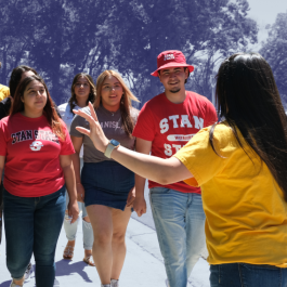 Group of people on campus tour