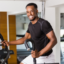 Photo of a student working out on the treadmill.