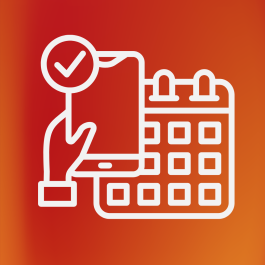 Graphic of a phone and calendar icon.