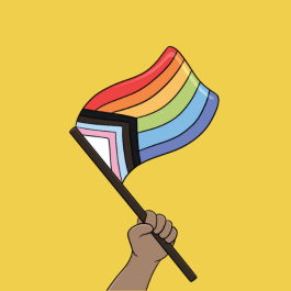 An LGBTQ flag
