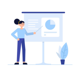 Illustration of a person presenting 