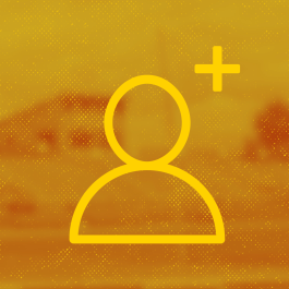 Graphic of a person being added icon.