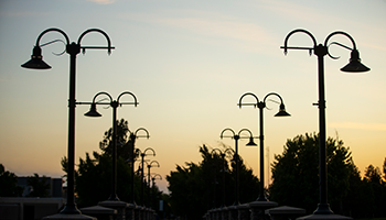 Warrior Lake bridge at sunset