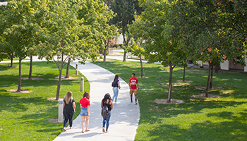 students on campus