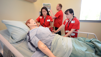 students in simulation lab