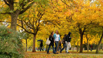 students on campus