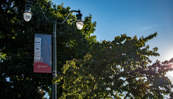 street banner at Stockton Campus