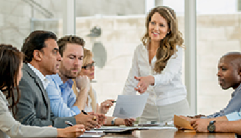 group of people having a meeting