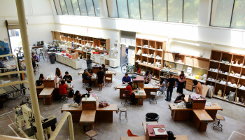 Art students inside classroom.