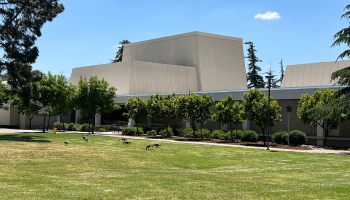 An exterior view of the Theatre Building